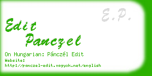 edit panczel business card